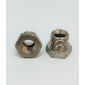 Nagynyomású közcsavar, inox, 1/4"f-3/8"m